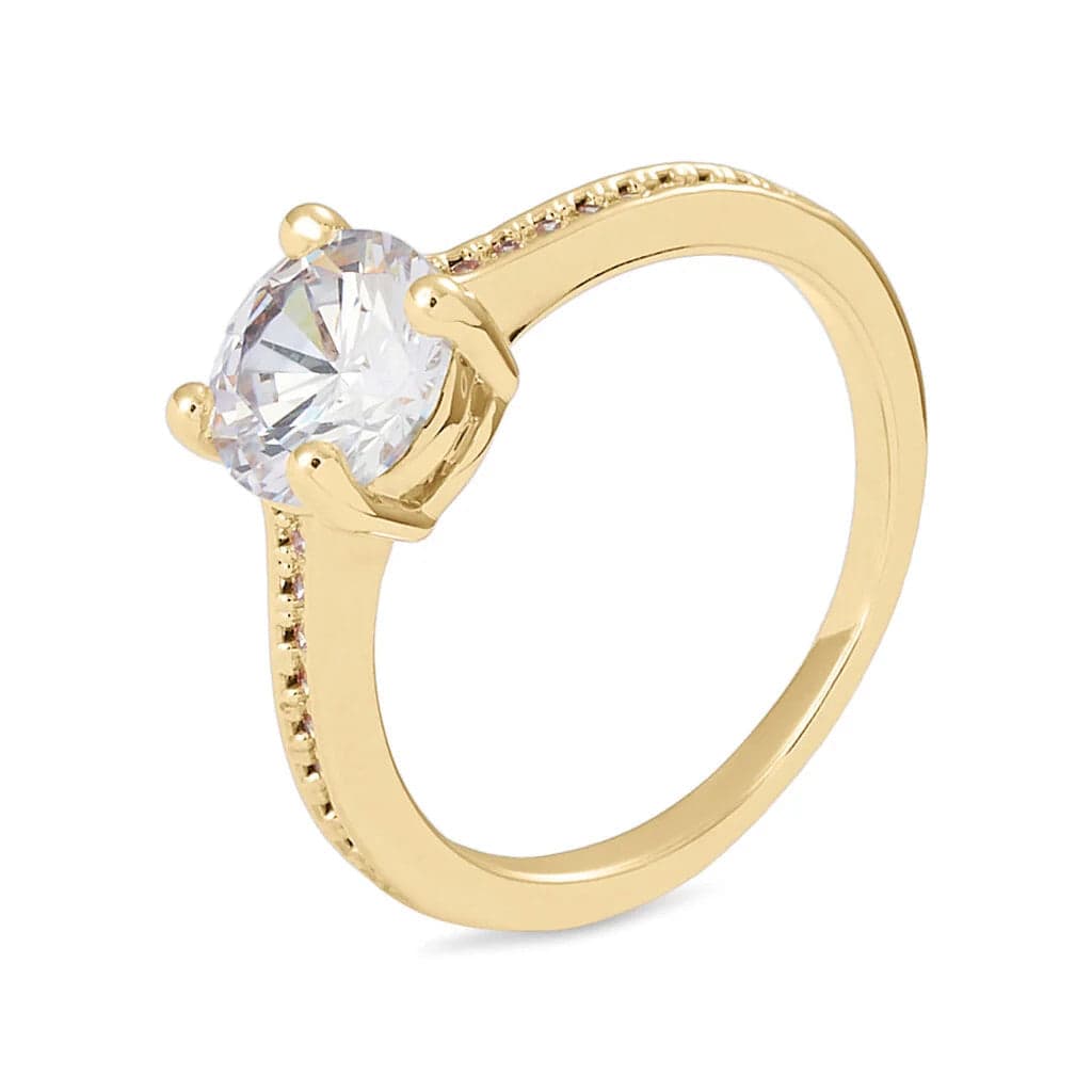 Stroili   -   Anello Solitario Golden Dream Placcato Oro Giallo Cubic Zirconia