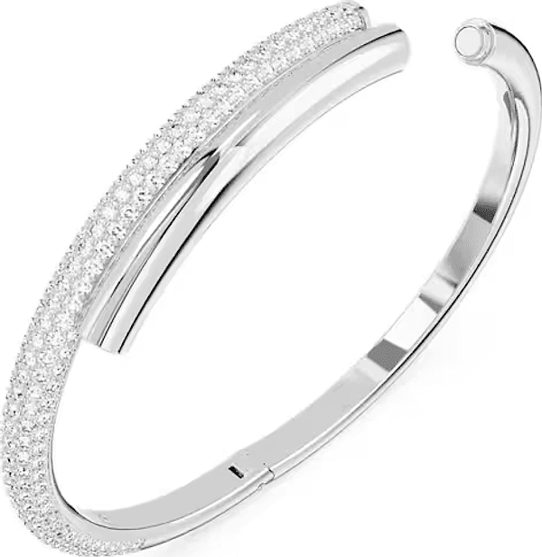 Swarovski Bracciale rigido Dextera Chiusura magnetica, Bianco, Placcato rodio in Bracciali Alba Gioielli - Casoria, commercioVirtuoso.it