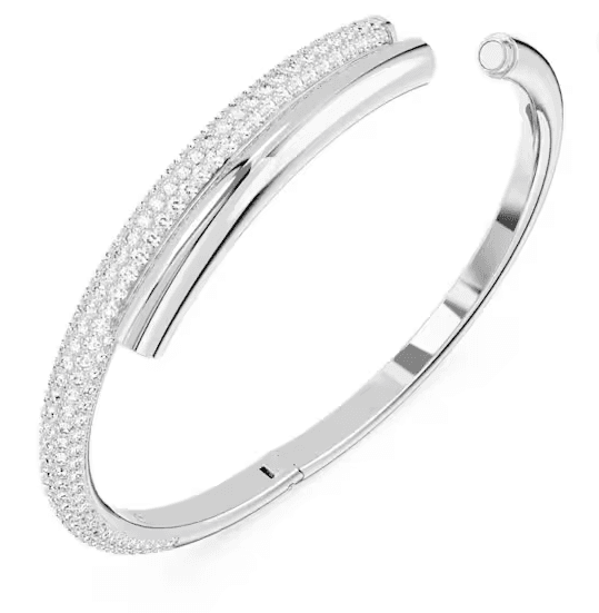 Swarovski Bracciale rigido Dextera Chiusura magnetica, Bianco, Placcato rodio in Bracciali Alba Gioielli - Casoria, commercioVirtuoso.it