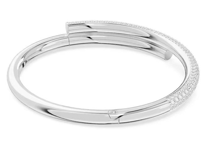 Swarovski Bracciale rigido Dextera Chiusura magnetica, Bianco, Placcato rodio in Bracciali Alba Gioielli - Casoria, commercioVirtuoso.it