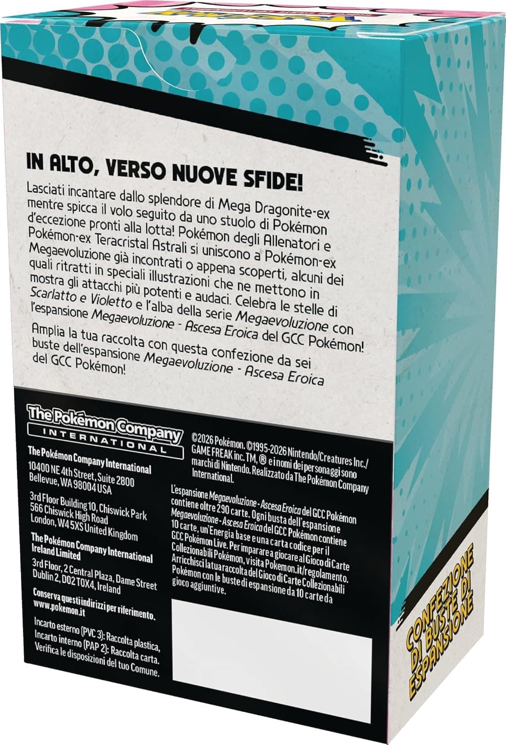 Pokémon: confezione di buste dell’espansione Megaevoluzione - Ascesa Eroica in prodotto Centro Bimbo - Siderno, commercioVirtuoso.it