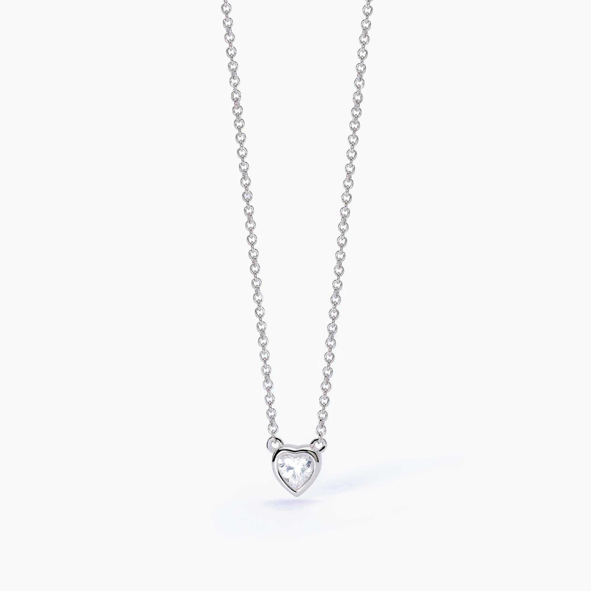 Mabina -  Collana Girocollo in argento con punto luce taglio cuore SHINY in Collane Alba Gioielli - Casoria, commercioVirtuoso.it