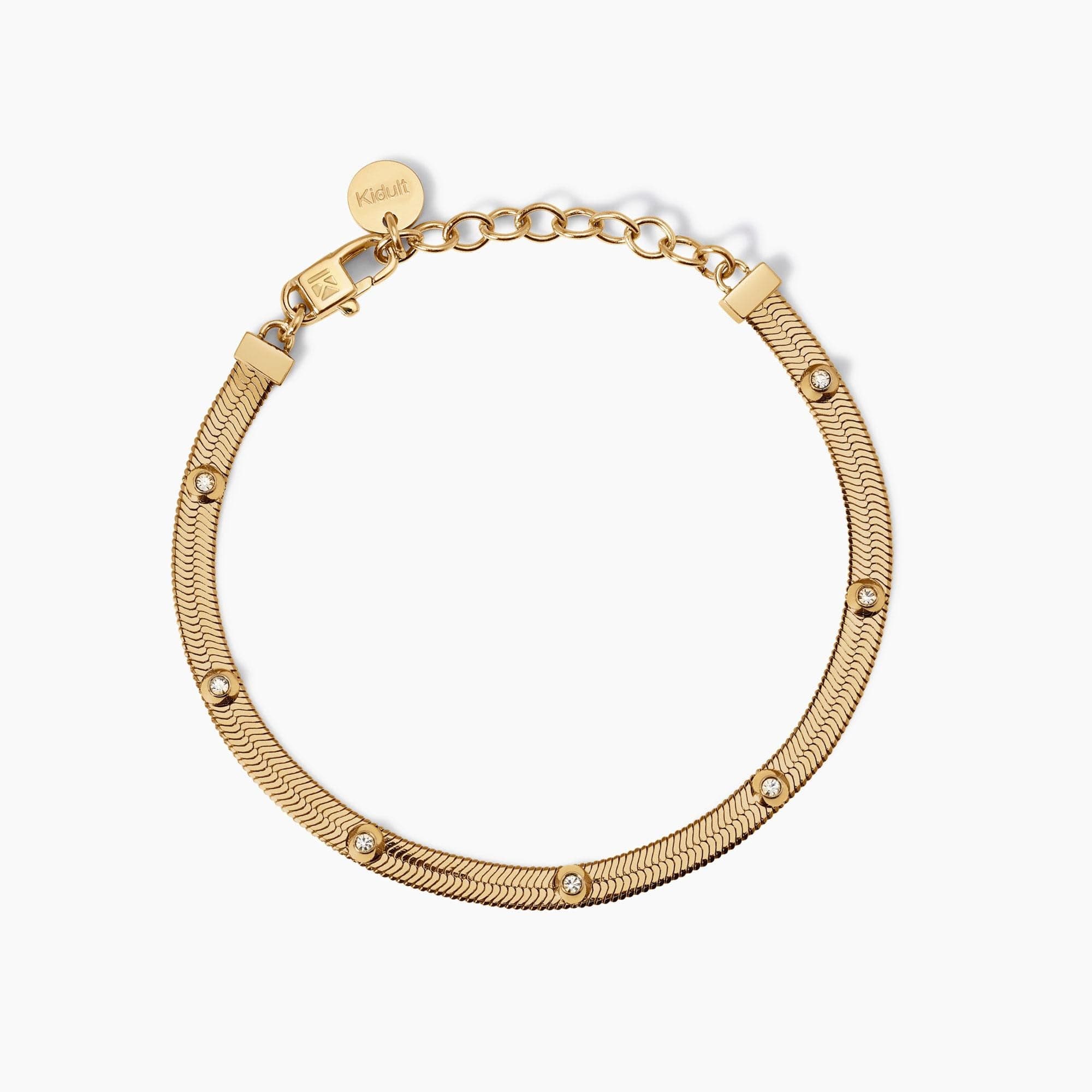 Kidult - Bracciale regolabile dorato con cristalli  STYLE 04