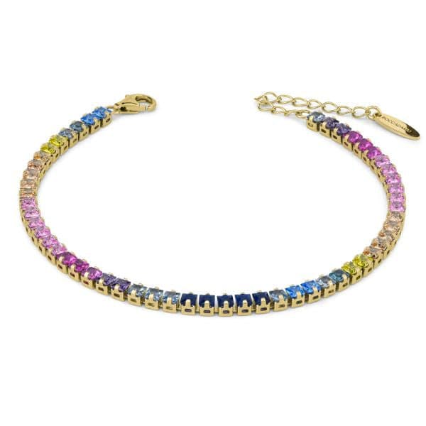 Boccadamo - Bracciale tennis argento, placcato oro giallo, colorato in Bracciali Alba Gioielli - Casoria, commercioVirtuoso.it