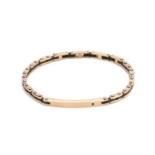 Boccadamo - Bracciale uomo in acciaio PVD rosegold decorato con pvd nero in Bracciali Alba Gioielli - Casoria, commercioVirtuoso.it