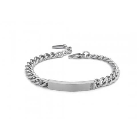 Boccadamo - Bracciale grumetta con piastrina incidibile e zirconi bianchi in Bracciali Alba Gioielli - Casoria, commercioVirtuoso.it