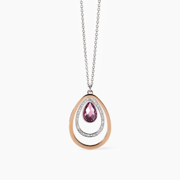 2Jewels -  Collana Girocollo in acciaio 316L PVD rosé vetro cristalli in Collane Alba Gioielli - Casoria, commercioVirtuoso.it