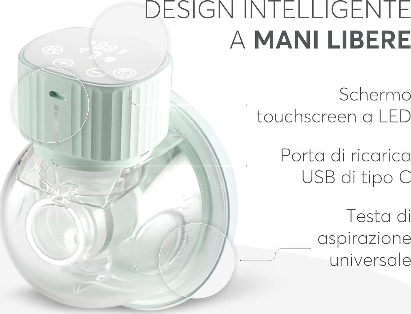 KikkaBoo - Tiralatte Elettrico Indossabile Portatile NOA in prodotto Centro Bimbo - Siderno, commercioVirtuoso.it