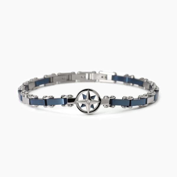 2Jewels -  Bracciale in acciaio 316L PVD blu cristalli in Bracciali Alba Gioielli - Casoria, commercioVirtuoso.it