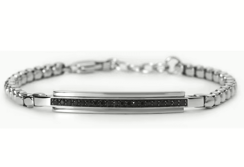 2Jewels - Bracciale uomo  in acciaio 316L cristalli in Bracciali Alba Gioielli - Casoria, commercioVirtuoso.it