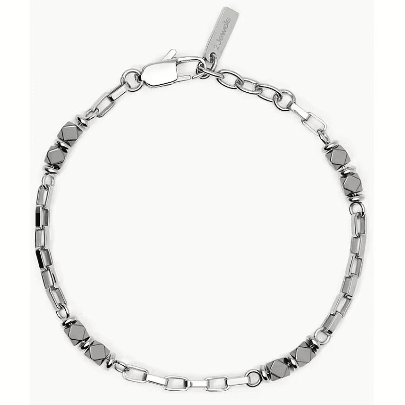 2Jewels - Bracciale uomo  in acciaio 316L cristalli ematite in Bracciali Alba Gioielli - Casoria, commercioVirtuoso.it
