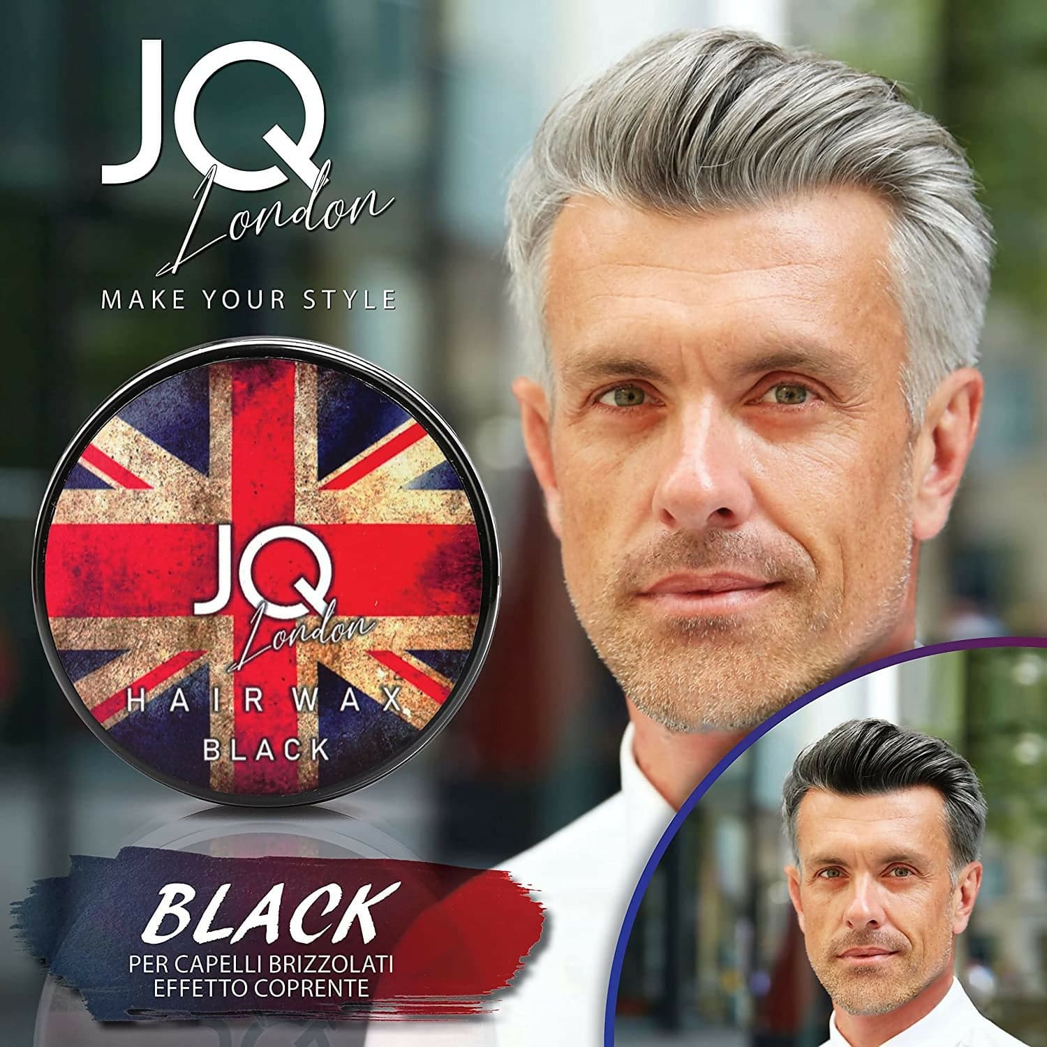 Cera Capelli Uomo Professionale JoyQube Black – Cera Modellante Colorante Effetto Coprente Capelli Bianchi, Tenuta Media Opaca, Styling Naturale Profumato, Non Ungente, Made in Italy in Paste argille e cere Ricci Perfetti - Partinico, commercioVirtuoso.it