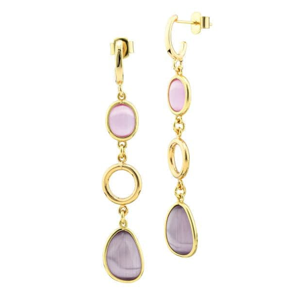 Boccadamo - Orecchini placcati oro giallo a cerchio con cristalli rosa baby e purple in Orecchini Alba Gioielli - Casoria, commercioVirtuoso.it
