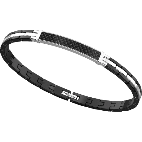 Zancan  -  Bracciale uomo acciaio 316L  nero con fibra di carbonio in Bracciali Alba Gioielli - Casoria, commercioVirtuoso.it
