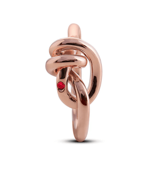 Rubinia Gioielli -  Anello Nodi d'Amore in Oro Rosa 9kt e Rubino in Anelli Alba Gioielli - Casoria, commercioVirtuoso.it