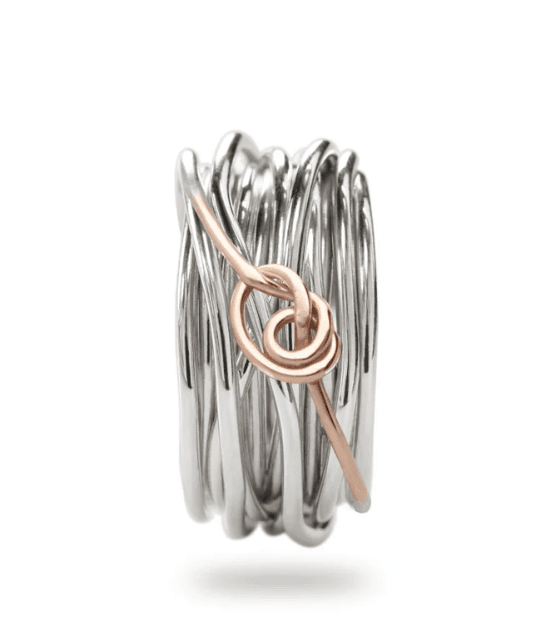 Rubinia Gioielli - Anello Filodellavita Classic 13 fili in Argento e Nodino Filodamore in Oro Rosa 9kt in Anelli Alba Gioielli - Casoria, commercioVirtuoso.it