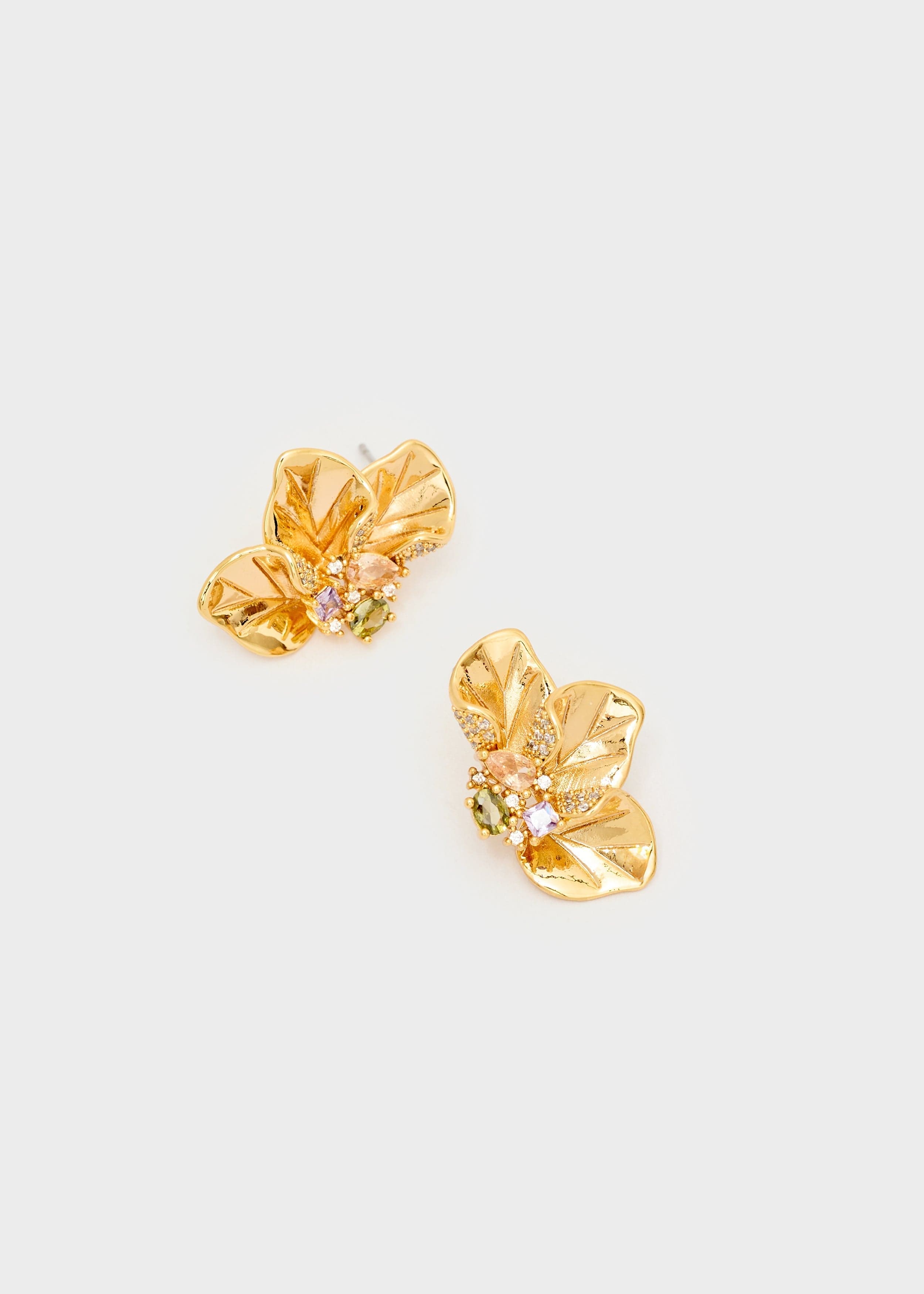 Orecchini half flowers con pietre oro in Cinture Kanal 32 - Santa Maria di Licodia, commercioVirtuoso.it