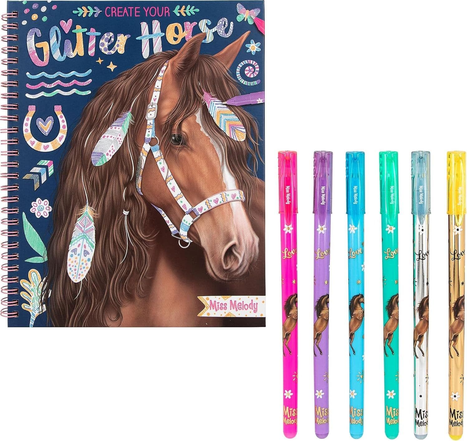 Depesche - Libro da Colorare Glitter Horses 12931 in prodotto Centro Bimbo - Siderno, commercioVirtuoso.it