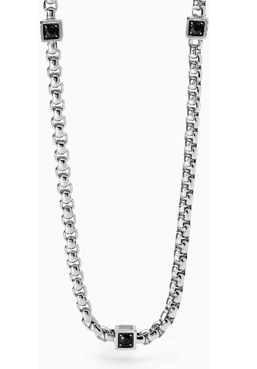 2Jewels - Collana in acciaio 316L PVD canna di fucile cristalli