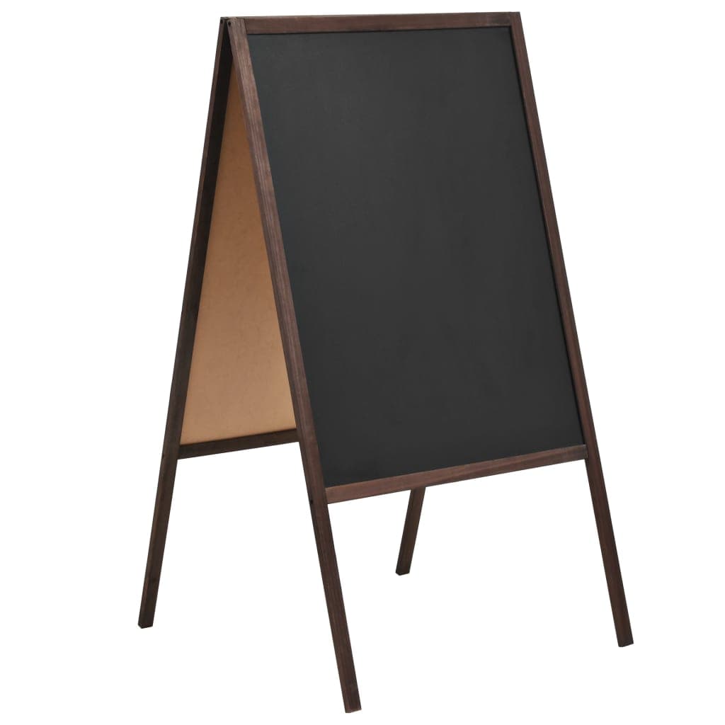 Lavagna Bifacciale Espositore con Cavalletto in Legno di Cedro 60x80 cm