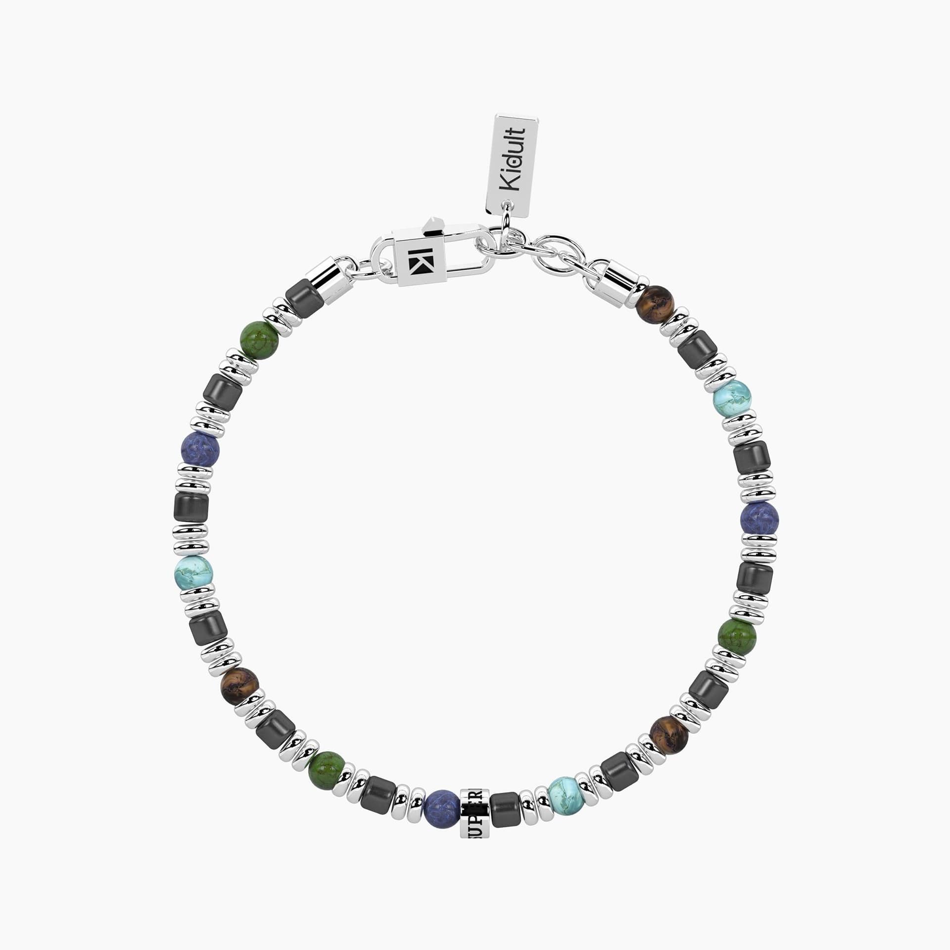 Kidult - Bracciale per papà con pietre multicolor  SUPER PAPÀ in Bracciali Alba Gioielli - Casoria, commercioVirtuoso.it