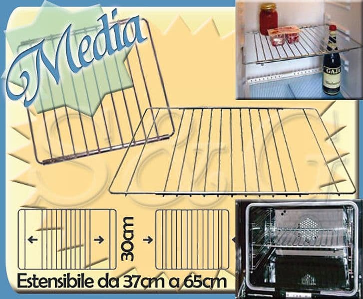 GRIGLIA ESTENSIBILE FRIGO UNIVERSAL LARGA 30.5 LUNGA MIN 37 MAX 56 CM MADE ITALY in prodotto EuroStore07 - Alatri, commercioVirtuoso.it