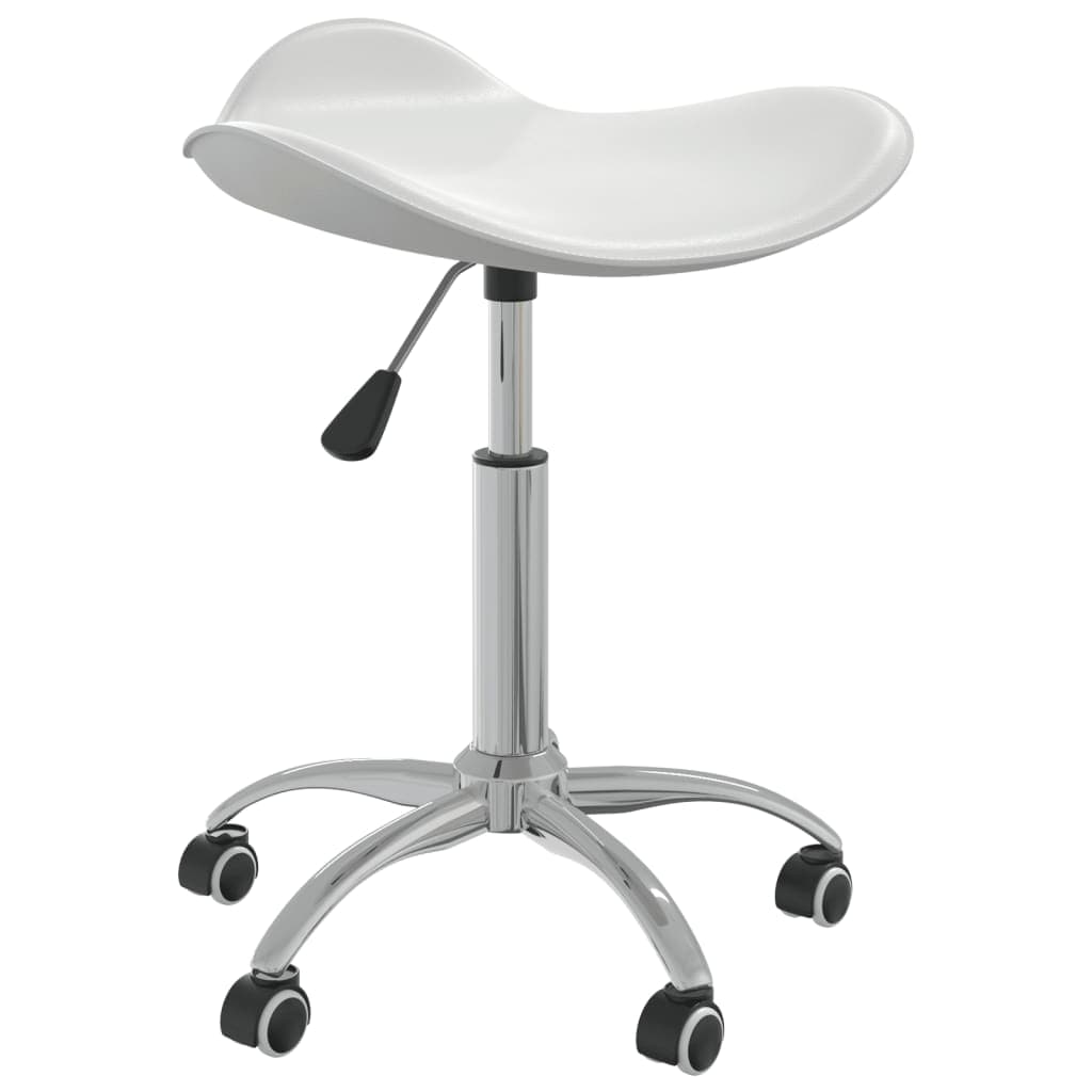 Sedia Sgabello da Salone Spa Estetista Bianco in Similpelle Con Ruote Girevole