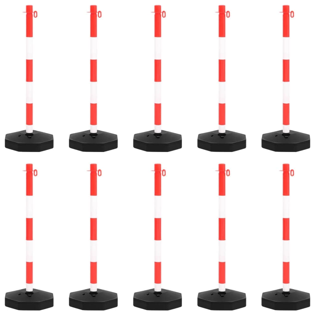 Set 10PZ di Pali Stradali Separatori con Base e Catena in Plastica di 10 m in Coni di sicurezza Esplodia - Napoli, commercioVirtuoso.it