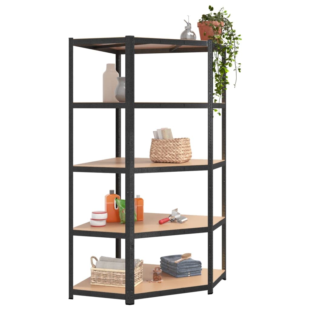 Scaffale Angolare Resistente Robusto Organizer 5 Ripiani Grigio Acciaio e Legno in Scaffalature Esplodia - Napoli, commercioVirtuoso.it