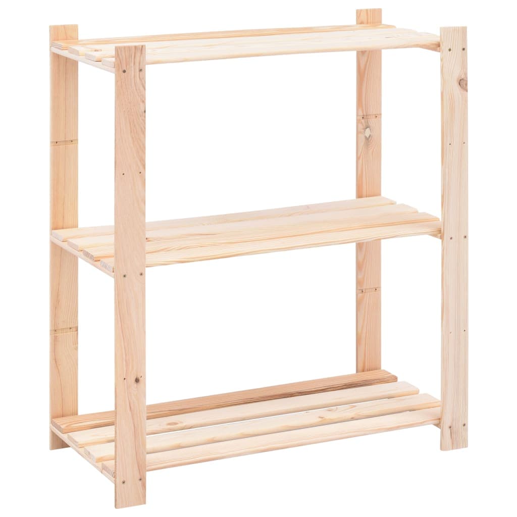 Set 3 pz Scaffali a 3 Livelli Organizer 80x38x90 cm Massello Pino 150 kg in Scaffalature Esplodia - Napoli, commercioVirtuoso.it
