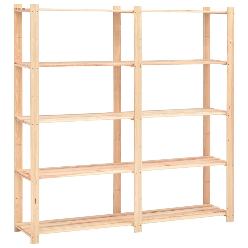Set 5 pz Scaffali a 5 Livelli Organizer 170x38x170 cm Massello Pino 500kg in Scaffalature Esplodia - Napoli, commercioVirtuoso.it