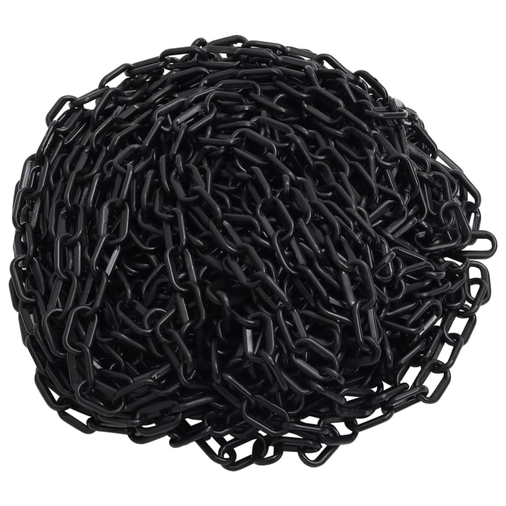 Catena Segnaletica Nera 30 mt Diametro 6 mm Barriera Sicurezza in Plastica