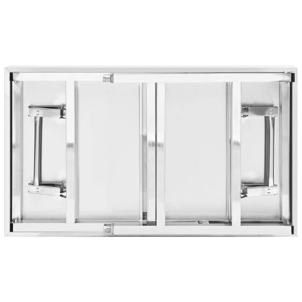 Tavolo da Lavoro Cucina Pieghevole 100x60x80 cm in Acciaio Inossidabile Argento in Tavoli standard Esplodia - Napoli, commercioVirtuoso.it