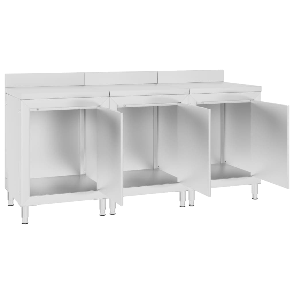Mobile con Piano di Lavoro 180x60x96 cm in Acciaio Inox Mobiletto Work Cucina in Carrelli da portata Esplodia - Napoli, commercioVirtuoso.it