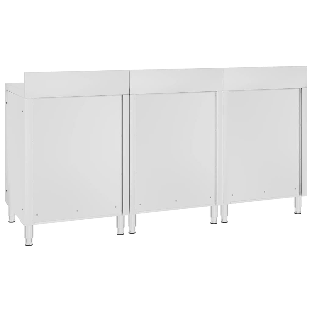 Mobile con Piano di Lavoro 180x60x96 cm in Acciaio Inox Mobiletto Work Cucina in Carrelli da portata Esplodia - Napoli, commercioVirtuoso.it