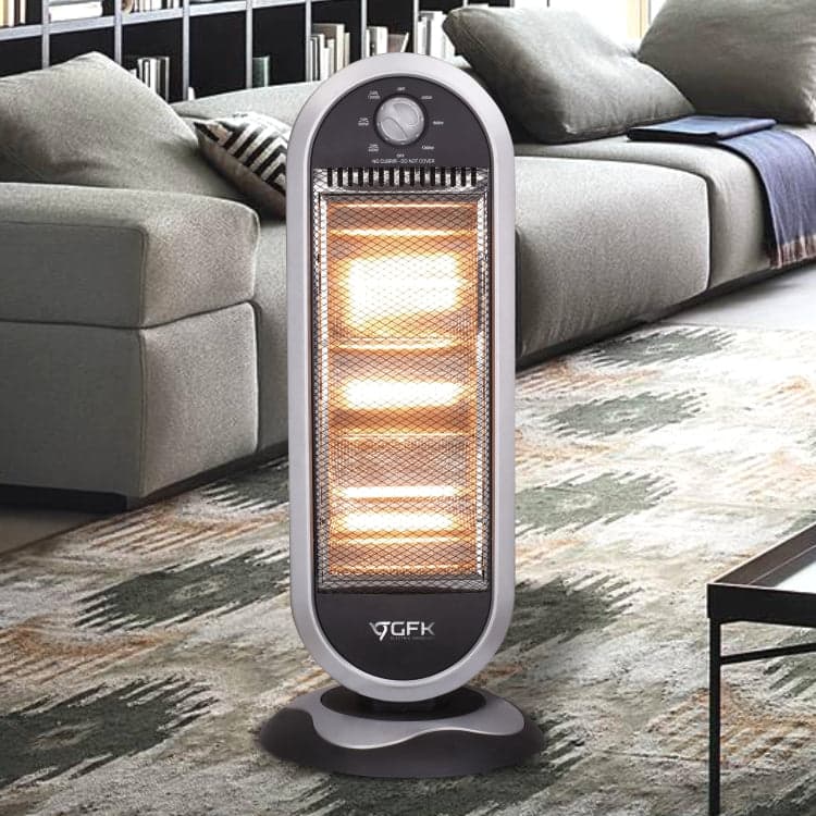 Stufa Elettrica Oscillante 1200W 3 Elementi Alogena Basso Consumo 31x31 H 71cm in Stufe elettriche Danyx - Casoria, commercioVirtuoso.it