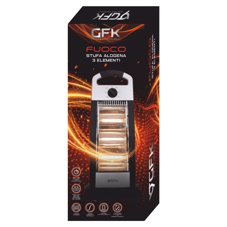 Stufa Alogena 3 Elementi Gfk Basso Consumo Oscillante 1200Watt H63 cm in Stufe elettriche Danyx - Casoria, commercioVirtuoso.it