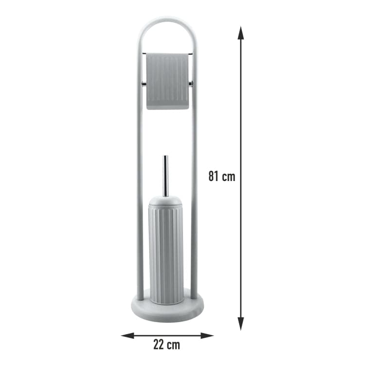 Piantana Porta Rotolo e Scopino Bagno Metallo Smaltato Verniciato Grigio in Scopini e porta scopini Danyx - Casoria, commercioVirtuoso.it