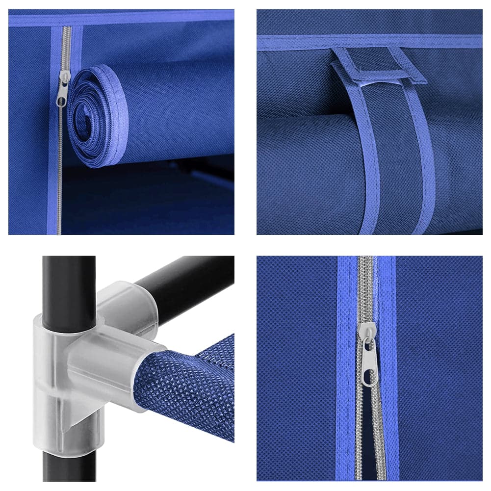 Armadio in Tessuto Struttura Metallo Guardaroba Pieghevole Asta Appendiabiti Blu in Armadi pieghevoli Danyx - Casoria, commercioVirtuoso.it