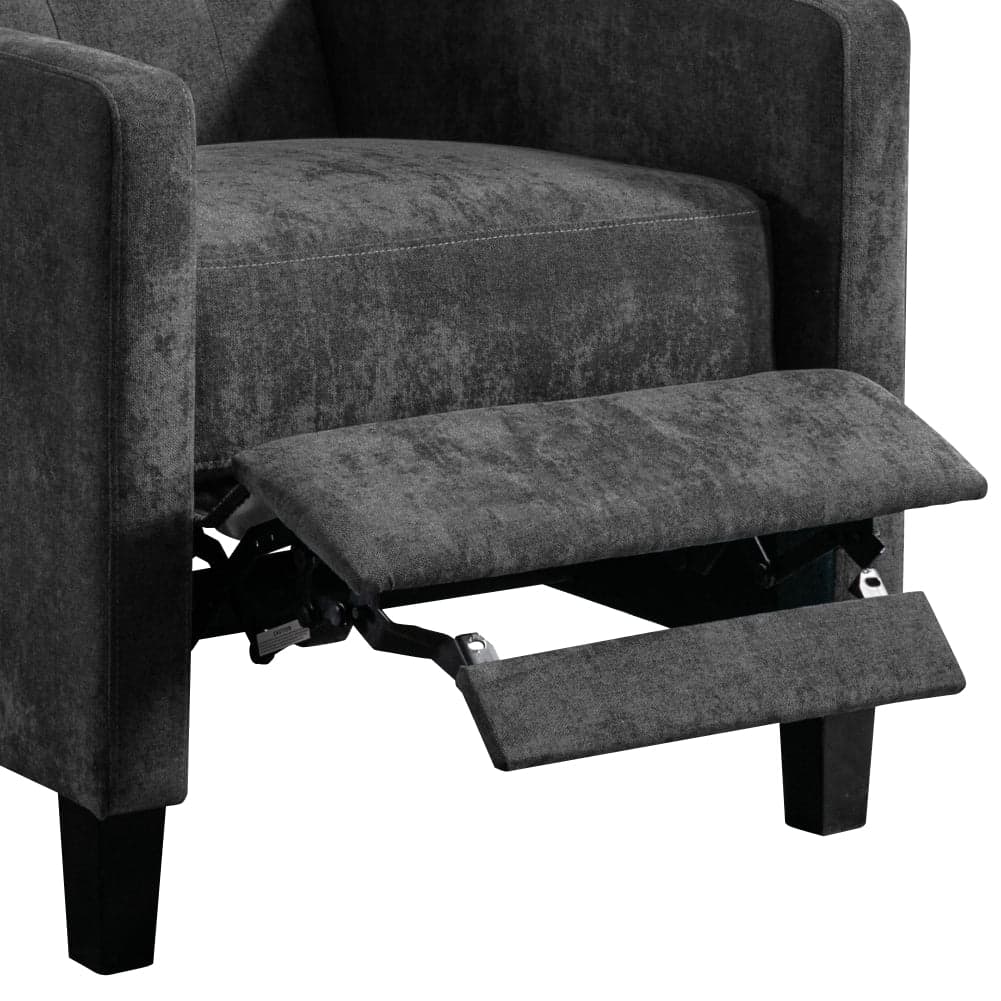 Poltrona Reclinabile Manuale Poggia Piedi Relax Trapuntata con Bottoni Grigio Dark in Poltrone reclinabili Danyx - Casoria, commercioVirtuoso.it