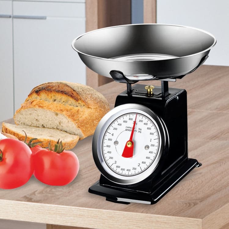 Bilancia da Cucina Metallo Verniciato Nero Max 5Kg Analogica Vassoio in Acciaio in Bilance Danyx - Casoria, commercioVirtuoso.it