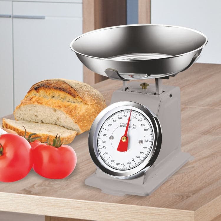 Bilancia da Cucina Metallo Verniciato Grigio Max 5Kg Analogica Vassoio in Acciaio in Bilance Danyx - Casoria, commercioVirtuoso.it