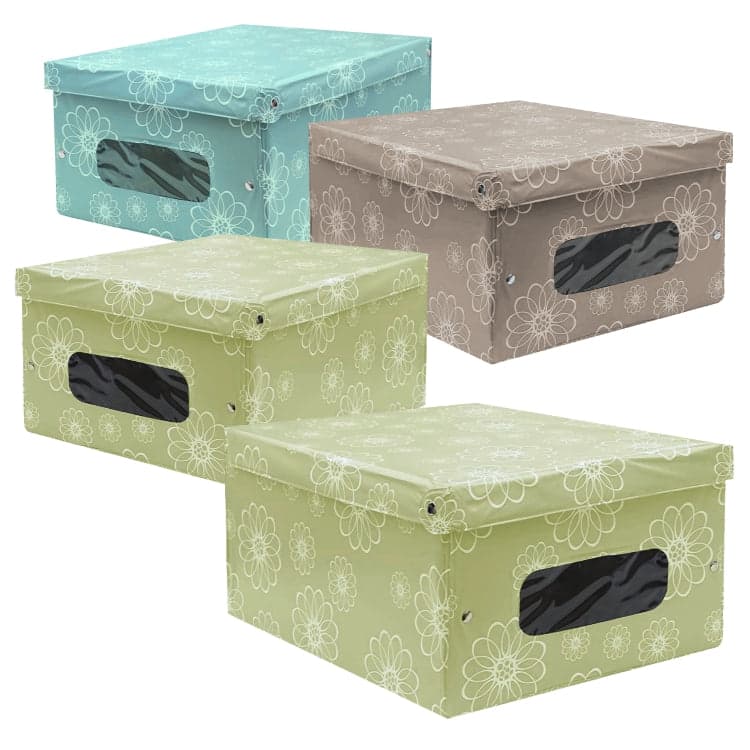 Scatole Box KIT 4pz Sistemazione Armadio in PVC Pieghevole 50x40 h.25cm Col.Ass in Contenitori sottoletto Danyx - Casoria, commercioVirtuoso.it