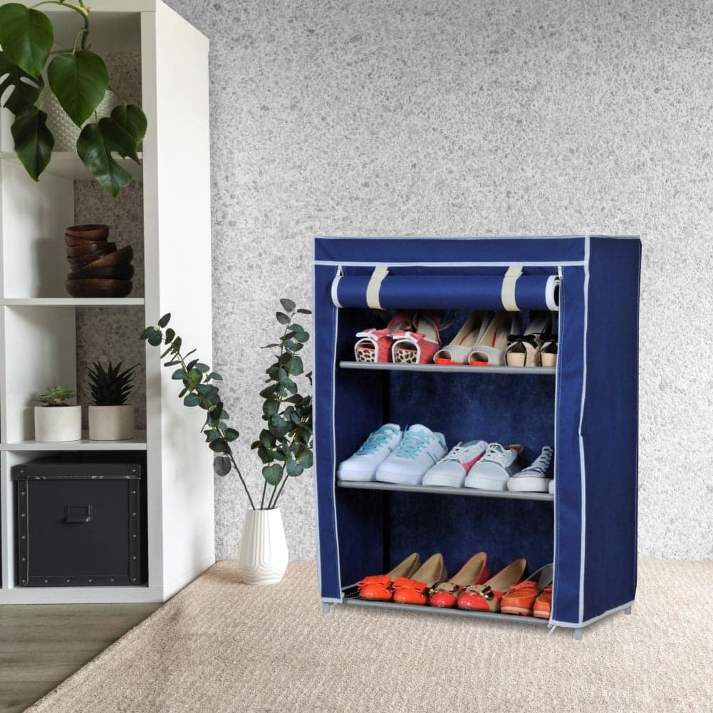 Scarpiera Salvaspazio Struttura Metallo Rivestimento TNT PortaScarpe Antipolvere Blu in Scaffali portascarpe Danyx - Casoria, commercioVirtuoso.it