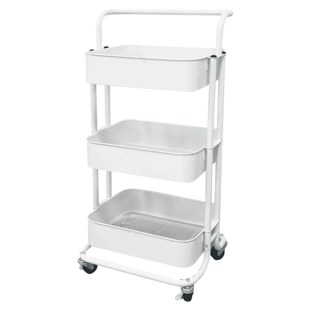 CARRELLO FERRO 3RIP. C/RUOTE CM 35X42.5XH79CM BIANCO in Carrelli da portata Danyx - Casoria, commercioVirtuoso.it