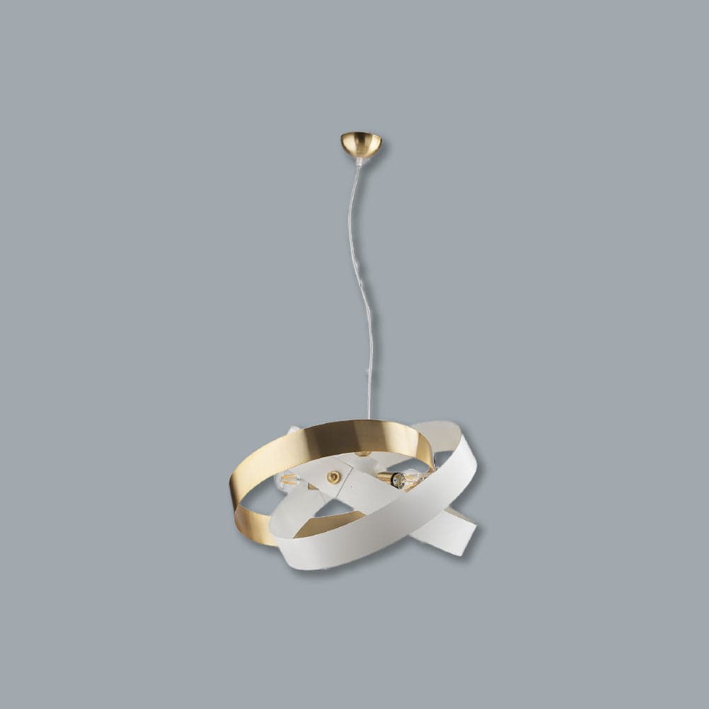 Lampadario Sospensione Metallo Verniciato Elvis 3 Luci E27 Bianco/Oro Moderno in Lampade a sospensione Danyx - Casoria, commercioVirtuoso.it