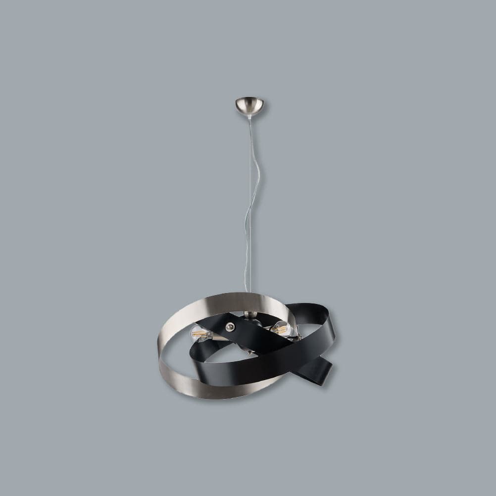 Lampadario Sospensione Metallo Verniciato Elvis 3 Luci E27 Nero/Cromo Moderno in Lampade a sospensione Danyx - Casoria, commercioVirtuoso.it