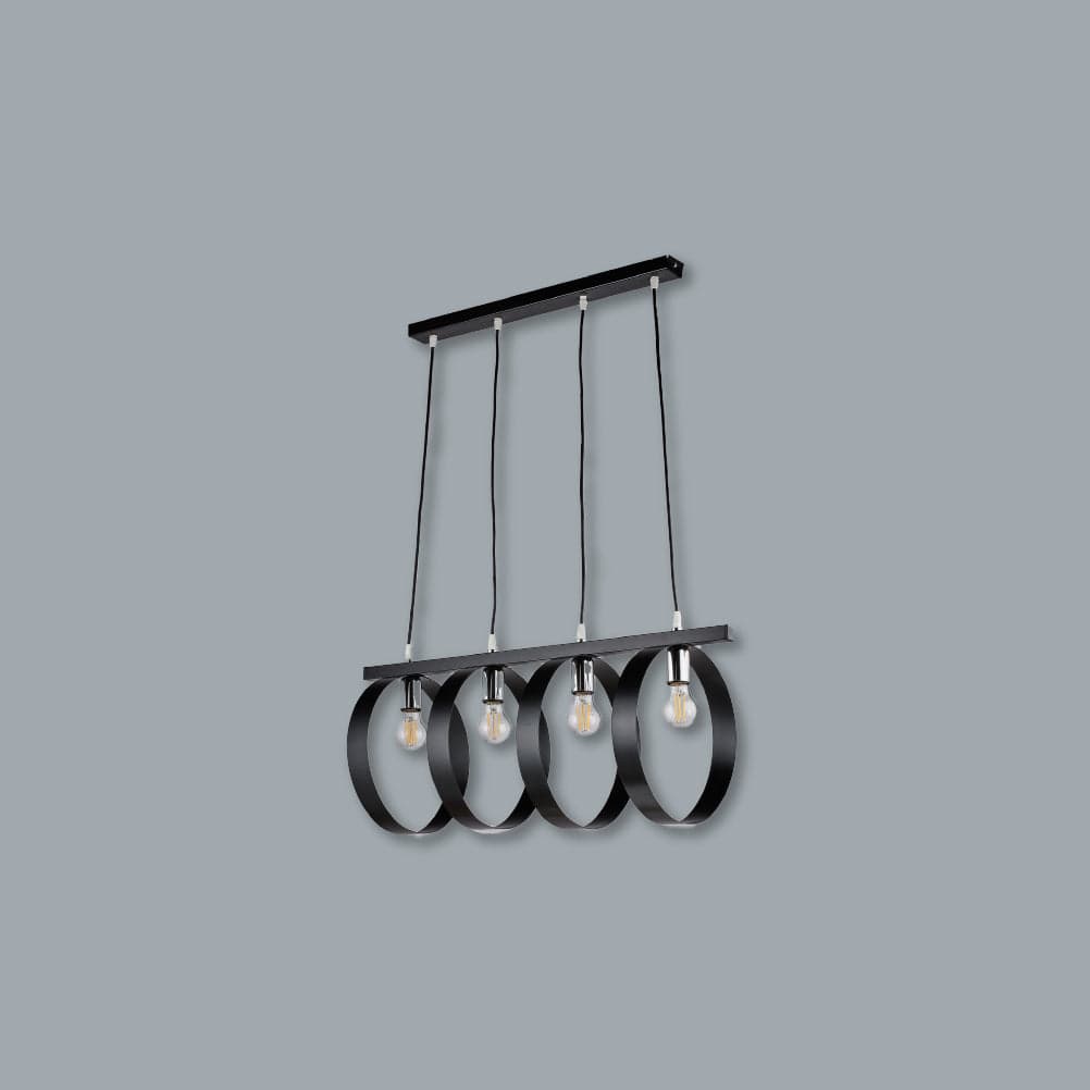 Lampadario Sospensione Metallo verniciato Barbara 4 Luci E27 Nero/Cromo in Lampade a sospensione Danyx - Casoria, commercioVirtuoso.it