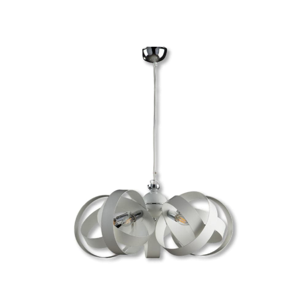 Lampadario Sospensione Metallo Verniciato  Valeria 5 luci E14 Bianco
