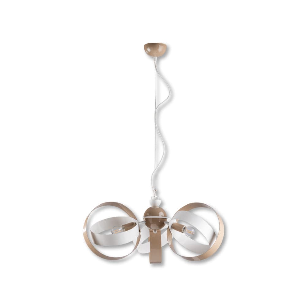 Lampadario Sospensione Metallo Verniciato Forma Astratta 3 luci E14 Valeria BiancoTortora in Lampade a sospensione Danyx - Casoria, commercioVirtuoso.it